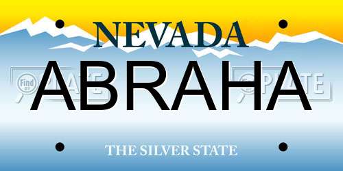 ABRAHA Nevada License Plate