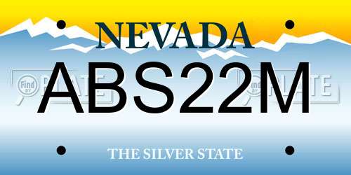 ABS22M Nevada License Plate