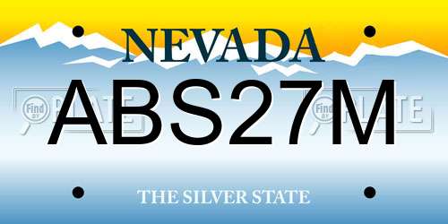 ABS27M Nevada License Plate