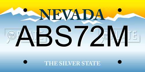 ABS72M Nevada License Plate