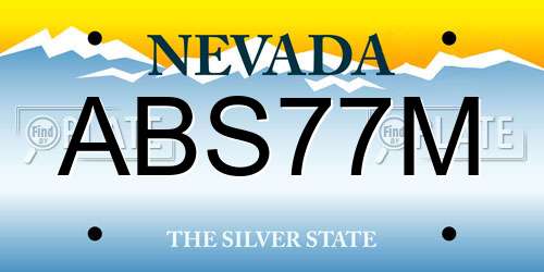 ABS77M Nevada License Plate