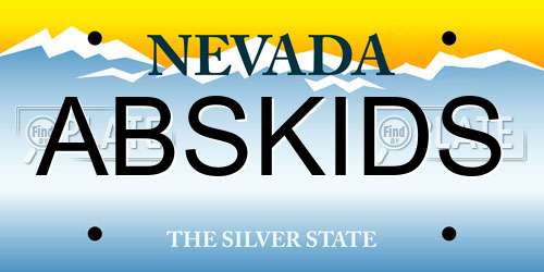 ABSKIDS Nevada License Plate