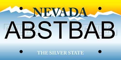 ABSTBAB Nevada License Plate