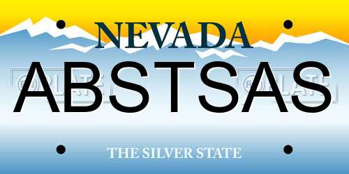 ABSTSAS Nevada License Plate