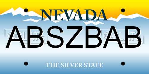 ABSZBAB Nevada License Plate