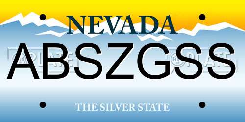 ABSZGSS Nevada License Plate