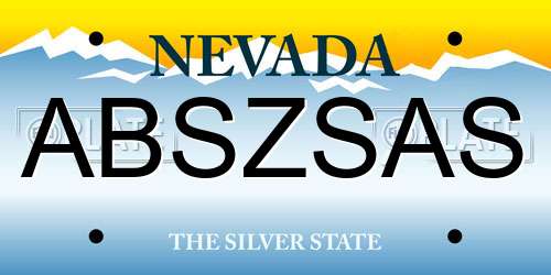 ABSZSAS Nevada License Plate