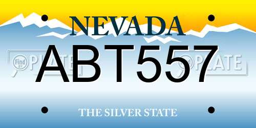 ABT557 Nevada License Plate