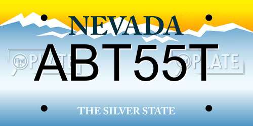 ABT55T Nevada License Plate