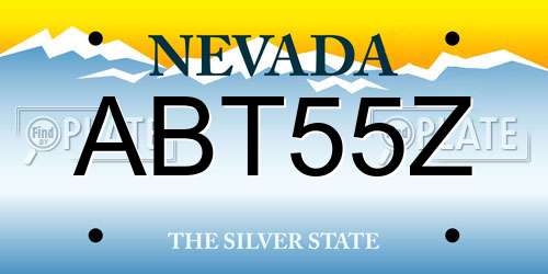ABT55Z Nevada License Plate