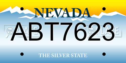 ABT7623 Nevada License Plate