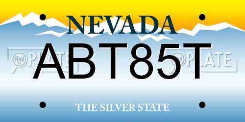 ABT85T Nevada License Plate