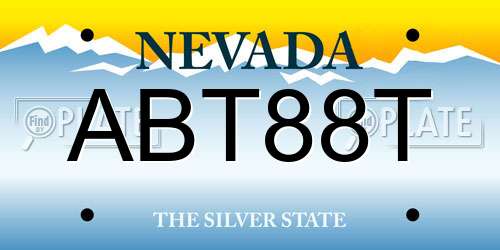 ABT88T Nevada License Plate
