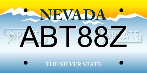 ABT88Z Nevada License Plate