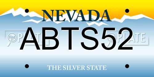 ABTS52 Nevada License Plate