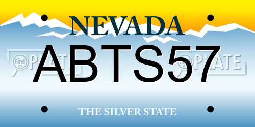 ABTS57 Nevada License Plate