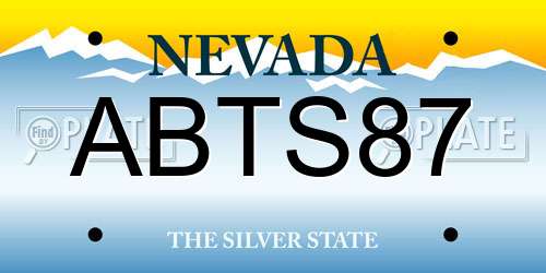 ABTS87 Nevada License Plate