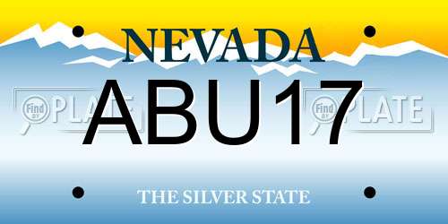 ABU17 Nevada License Plate