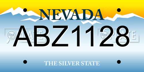 ABZ1128 Nevada License Plate