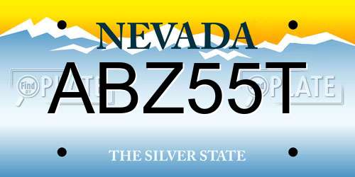 ABZ55T Nevada License Plate