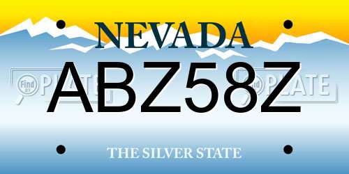 ABZ58Z Nevada License Plate