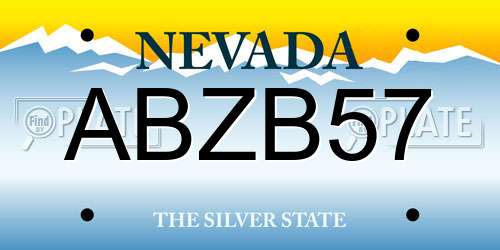 ABZB57 Nevada License Plate