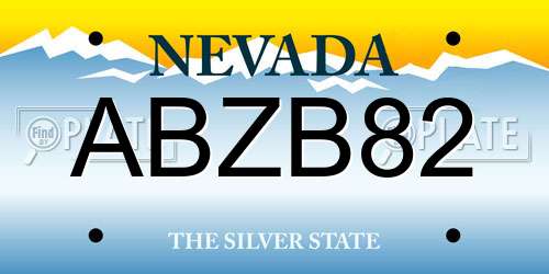 ABZB82 Nevada License Plate