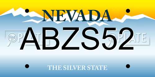 ABZS52 Nevada License Plate
