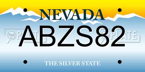 ABZS82 Nevada License Plate