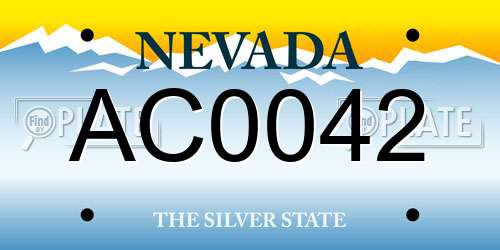 AC0042 Nevada License Plate