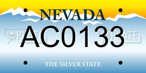 AC0133 Nevada License Plate