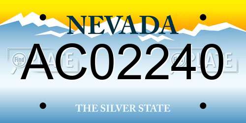 AC02240 Nevada License Plate