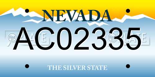 AC02335 Nevada License Plate