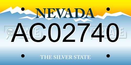 AC02740 Nevada License Plate
