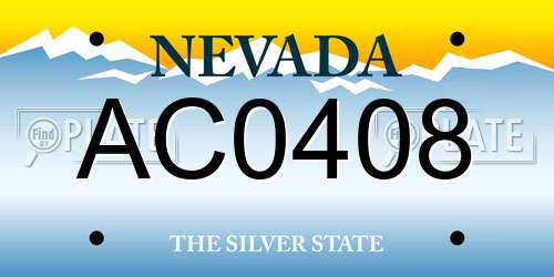 AC0408 Nevada License Plate