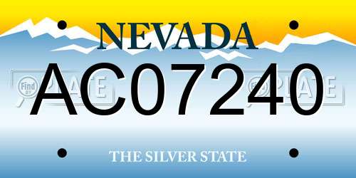 AC07240 Nevada License Plate