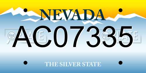 AC07335 Nevada License Plate