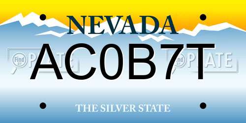 AC0B7T Nevada License Plate
