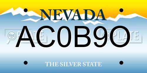 AC0B9O Nevada License Plate