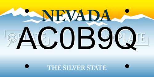 AC0B9Q Nevada License Plate