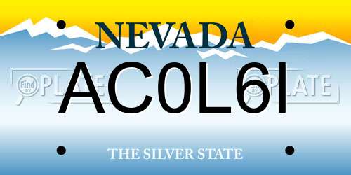 AC0L6I Nevada License Plate