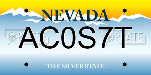 AC0S7T Nevada License Plate
