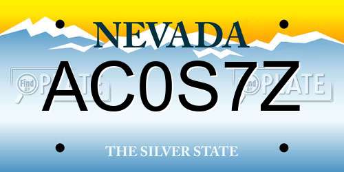 AC0S7Z Nevada License Plate