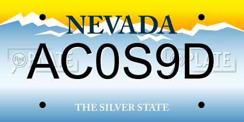 AC0S9D Nevada License Plate