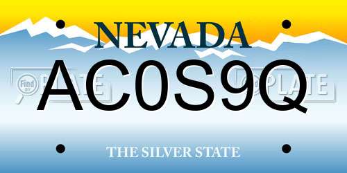 AC0S9Q Nevada License Plate