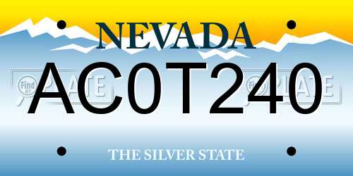 AC0T240 Nevada License Plate