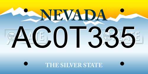 AC0T335 Nevada License Plate