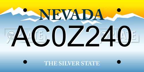 AC0Z240 Nevada License Plate