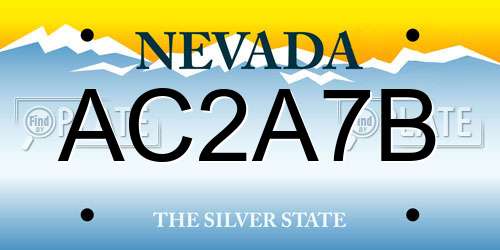 AC2A7B Nevada License Plate