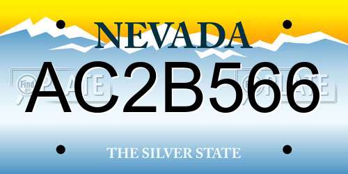 AC2B566 Nevada License Plate